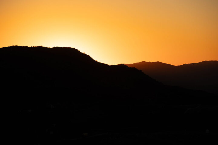 Sunset over the hills at a 1752vc retreat