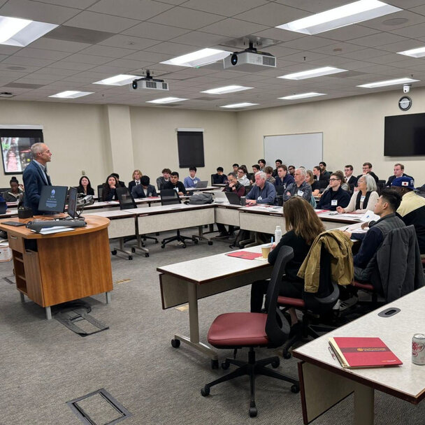 Judges briefing at the Venture Capital Investment Competition